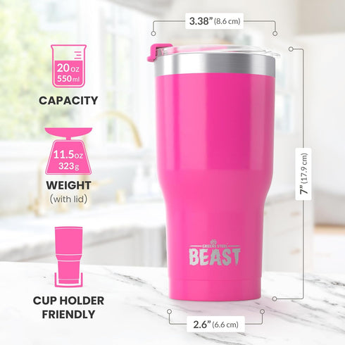 Beast 30 oz Tumbler Stainless Steel Vacuum Insulated Coffee Ice Cup Double Wall Travel Flask (Cupcake Pink)...