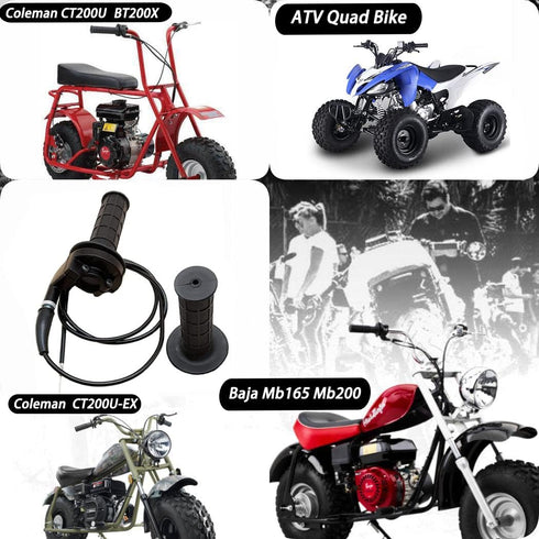 Throttle Cable and Throttle Handle For 7/8" 50 90 110 CC 150cc 250cc Mini Bike ATV Quad Compatible with Coleman Powersports 196cc CT200U CT200U-EX...