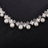 Bride Silver Necklace Earrings Set Pearl Bridal Wedding Jewelry Set Rhinestone Choker Necklace for Women and Girls...