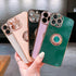 Case for iPhone 15 Pro Max Ring Holder Case with Diamond Shiny Plating Rose Gold Edge Built-in 360 Rotation Magnetic Kickstand for Women Girls Sli...