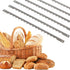 6 Pcs Bread Bow Knife Stainless Steel Replacement Blades, Serrated Bread Blade with Screws Easy to Cutting, Wooden Bread Knife for Cake Homemade B...