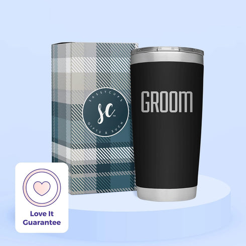 Groom Tumbler - Custom Vacuum Insulated Stainless Steel Groom Cup Mug with Lid and Straw - Cup for Fiance - Coffee Mug for Groom to Be - Groom Tra...