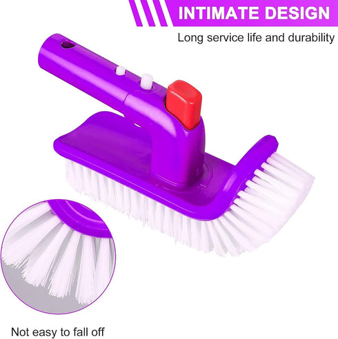 Professional Luxury Pool Step & Corner Brush, 180 Degree Rotation Handle Scrub Brush, for Above Ground & Inground Swimming Pools, Spas & Hot Tubs,...