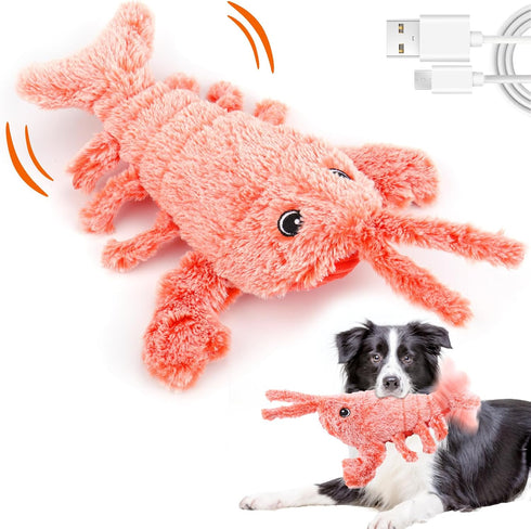 Mity rain Interactive Dog Toys, Wiggly Lobster Dog Toy to Keep Them Busy, Moving Dog Toys for Indoor&Outdoor, Rechargeable Floppy Pet Toys for Sma...