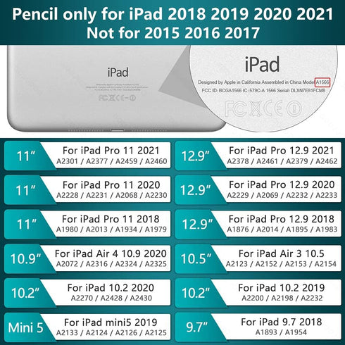 Stylus Pen for iPad Active Pencil with Palm Rejection Compatible with (2018-2021) Apple iPad 6/7/8th,iPad Pro(11/12.9 Inch), Mini 5th, Air 3/4th A...