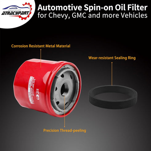 Oil Filter Compatible With Allison 1000 2000 2400 Transmissions, 6.6L Duramax Diesel Engine, 01-19 Chevy Silverado/GMC Sierra 2500HD, 03-09 Chevro...