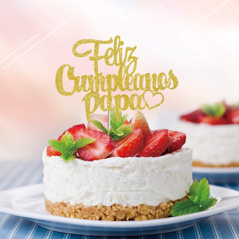 Feliz Cumpleanos Papa Cake Topper,Happy Father's Day, Dad Birthday Party Supplies Decoration...