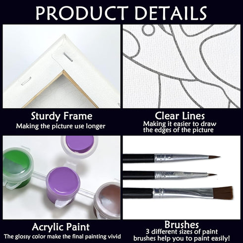 Nuberlic Canvas Painting Kit Pre Drawn Canvas for Painting for Adults Couples Paint and Sip Party Supplies Love Theme Couple DIY Date Night Activi...