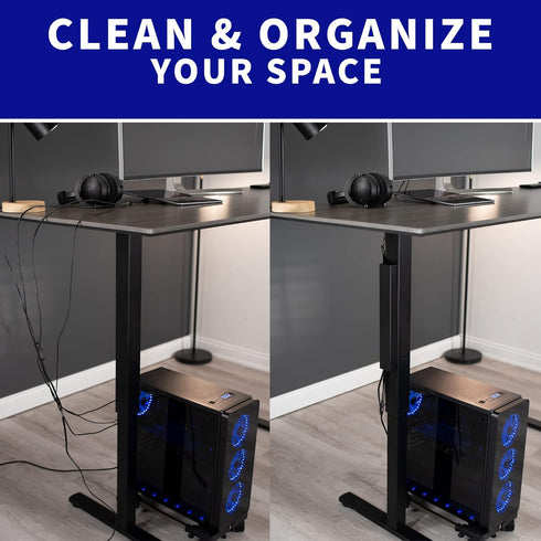 VIVO Steel Magnetic 14 inch Vertical Cable Management Channel, Cord Organizer, Wire Hider Cover for Home and Office, Black, DESK-AC01-1MB...