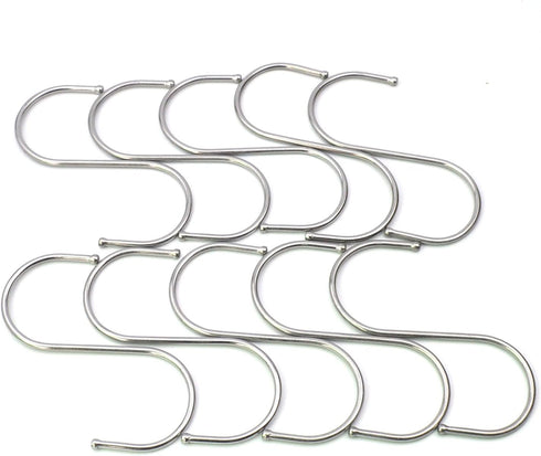 Heavy Duty Metal Chrome Plated S Shape Hooks, Set of 10 (Large)...
