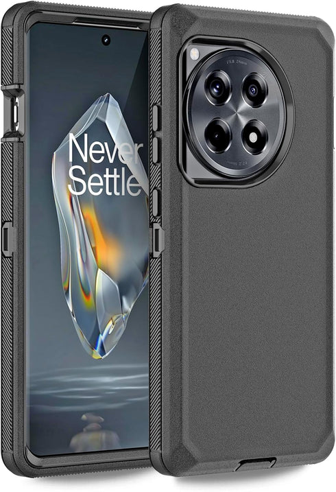 Anloes Case for Oneplus 12R 5G(2024), Phone Case Heavy Duty Shockproof Dustproof Rugged Protective, 3 in 1 Bumper Cover for One Plus 12R (Black).....