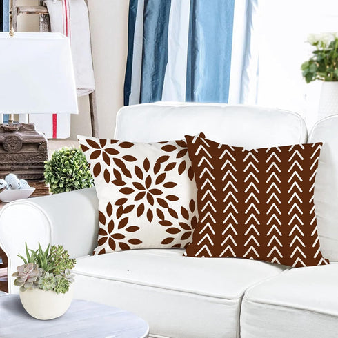 YCOLL Pillow Covers 18x18 Set of 4, Modern Sofa Throw Pillow Cover Decorative Linen Fabric Pillow Case for Couch Bed Car, Coffee...