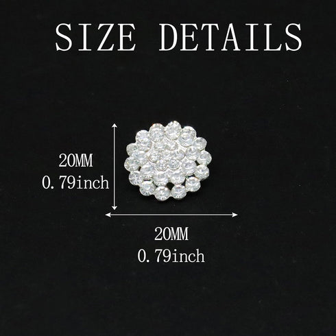 10 Pcs Rhinestone Buttons Crystal Embellishments, for Crafts Wedding Party Bouquet Sew on Clothing Buttons, Crystal Applique Embellishments in Clo...
