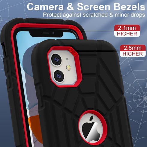 Grifobes Case for iPhone 11/ iPhone XR 6.1 inch for Kids Boys Children (Black+Red)...
