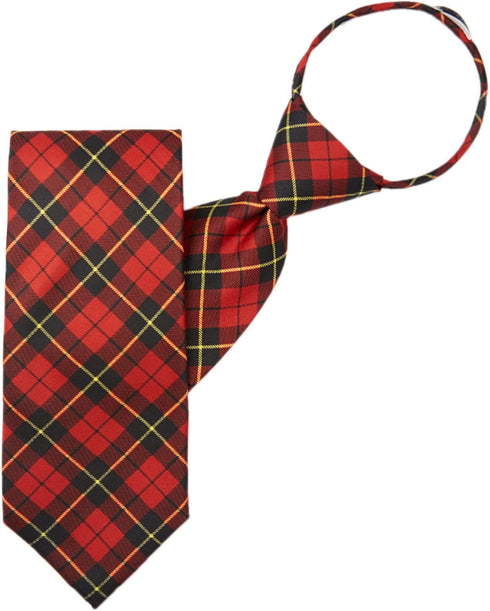 Jacob Alexander Men's Royal Tartans Plaid Zipper Neck Tie...