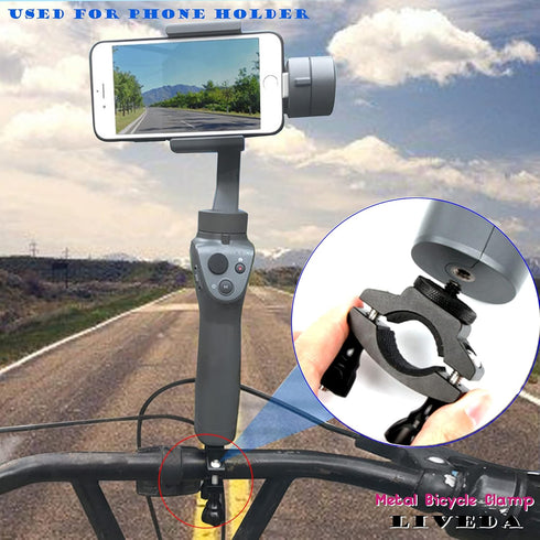 Bike Camera Mount for Mountain Bicycle/Motorcycle Action Camera, Bike Mount Compatible with Sports Camera GoPro OSMO SJCAM DJI with 1/4 Screw Adap...