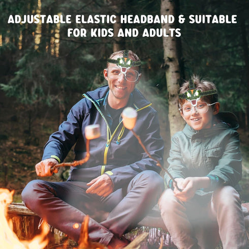 COSOOS LED Headlamp for Kids Flashlight Camping Gear, Roar & Silent Mode, Outdoor Toy Head Lamp for Boy Girl Toddler, 3.4oz Lightweight Headlight,...