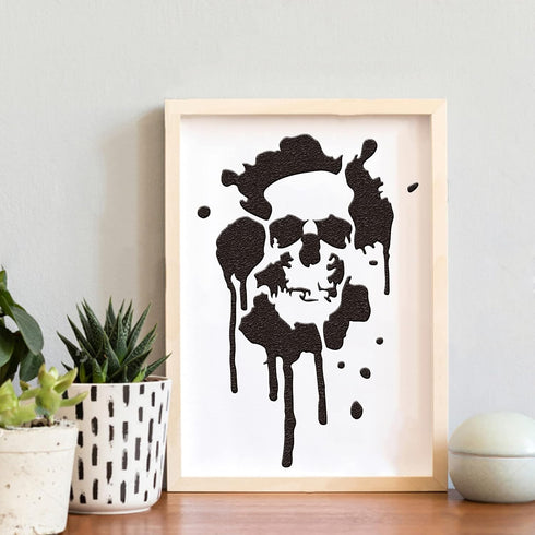 BENECREAT 12PCS Skull Pattern Plastic Drawing Templates, 12x12 Inch Halloween Theme Painting Template Stencil for Scrabooking Card Making, DIY Wal...