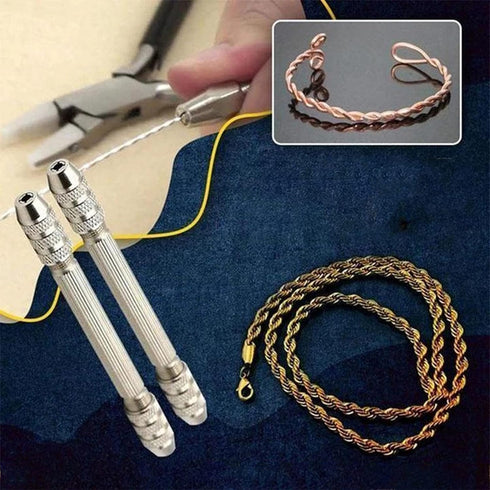 2PCS DIY Jewelry Accessories Twisted Copper Wire Tool Winding Copper Wire Artifact Handmade Antique Jewelry Accessories Mini Pin Vise Jewelry Maki...