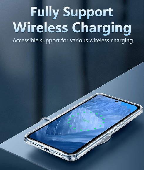 FNTCASE for Google-Pixel 8a Case Clear: Support Wireless Charging Military Grade Drop Protection Anti Yellowing Cell Phone Cover - Rugged Durable ...
