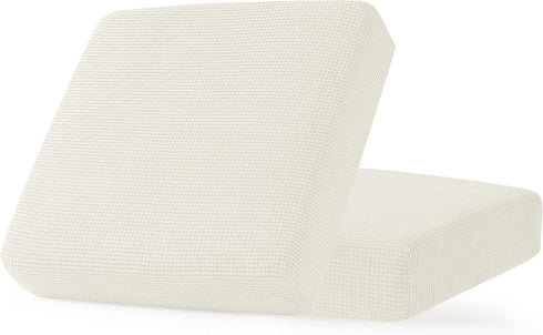 CHUN YI 2PC Stretch Couch Cushion Covers, Sofa Seat Slipcovers Suitable for Armchair Loveseat Sofa with Spandex Jacquard Fabric(2pc,Ivory White)...