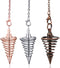 3 Pieces Copper Metal Dowsing Pendulum Divination Dower Reiki Healing Pendulum Chain,Silver Spiral Coil Point Meditation Yoga Balancing Pendant...