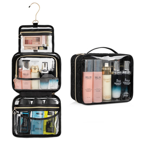 CUBETASTIC Clear Toiletry Bag, Transparent Travel Makeup Bag Small Hanging Travel Bag Portable Cute Cosmetic Organizer Waterproof Make Up Case......