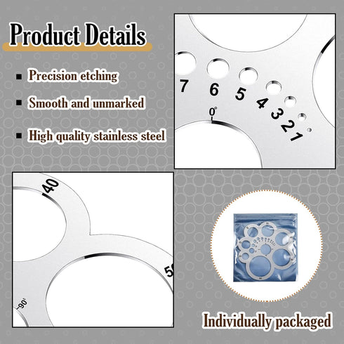 Weewooday Leather Corner Punch Set Round Leather Corner Cutting Ruler Metal Circle Template Cutting Tools for Drawing Drafting Craft Projects DIY ...