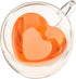 Pinky Up Kendall Heart Shaped Glass Tea Cups with Handle, Double Walled Coffee Mugs, Drinking Glasses for Hot Chocolate Milk, Latte, Eggnog, Cockt...