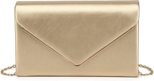 Labair Chic Vegan Leather Clutch Bag Envelope Clutch Purses for Women Evening Wedding Formal Party Handbag....