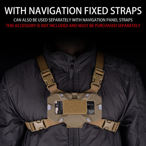 Universal Molle Phone Chest Mount Phone Holder Quick Release Folded Navigation Board for Screen Size 4.7"-6.7" (Tan)...