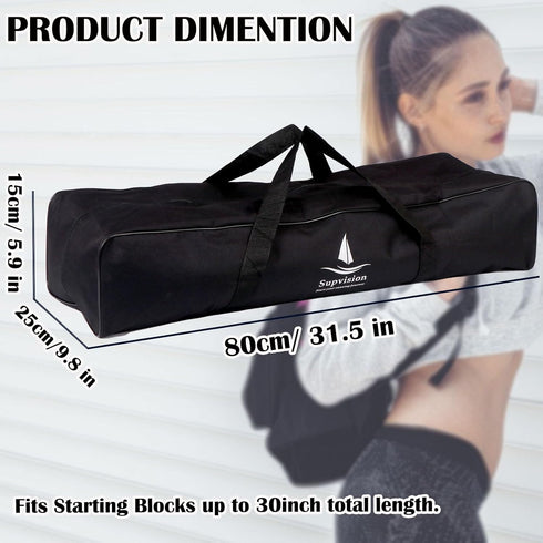 31.5in Sports Oxford Cloth Bag Fits Starting Blocks with an Overall Length of Less Than 30 Inches - Extra Large Travel Duffel Tote Gym Bag with 2-...