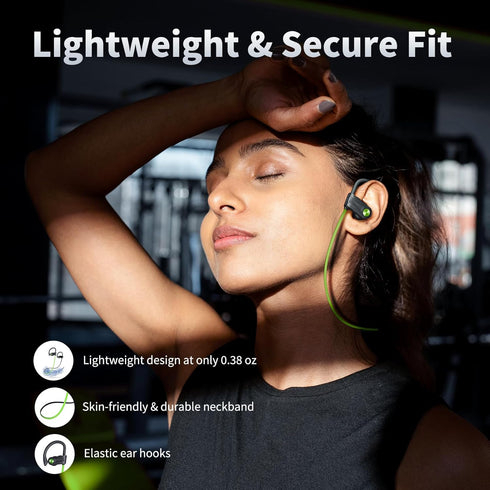 Bluetooth Headphones, Wireless Earbuds IPX7 Waterproof Bluetooth 5.3 Headphones with 16Hrs Playtime Stereo Bass Headsets with Mic Running Headphon...