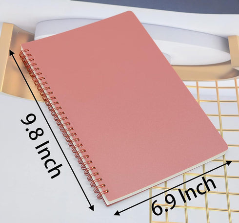 Yansanido Spiral Notebook, 4 Pcs 4 Color 9.8 Inch x 6.9 Inch B5 Thick Plastic Hardcover 7mm College Ruled Paper 80 Sheets (160 Pages) Journal for ...