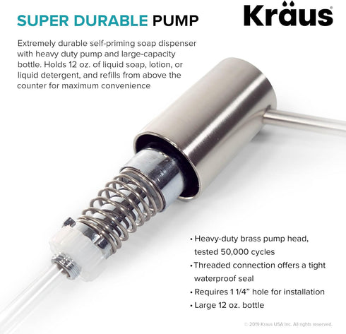 KRAUS Kitchen Soap and Lotion Dispenser in Stainless Steel, KSD-41SS...