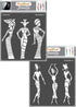 CrafTreat Reusable Tribal Stencils for Painting on Wood, Wall, Tile, Canvas, Paper, Fabric and Floor - African Models 1 and African Models 2-2 Pcs...