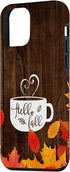 Hello Fall Coffee Mug Autumn Leaves Happy Fall Feeling Case for iPhone 12 mini...