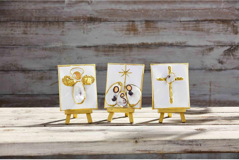 Mud Pie Oyster Easel Plaque, Angel, 5" x 4"...