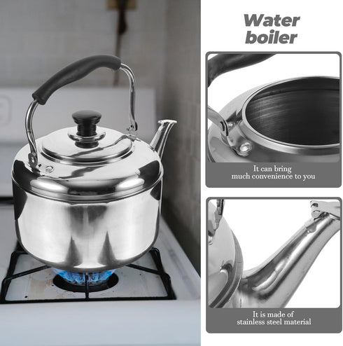 Alipis Stovetop Tea Kettle, 4L Stainless Steel Whistling Water Kettle with Cool Handle, Stove Top Household Water Boiler Water Pot for Home, Kitch...