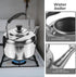 Alipis Stovetop Tea Kettle, 4L Stainless Steel Whistling Water Kettle with Cool Handle, Stove Top Household Water Boiler Water Pot for Home, Kitch...