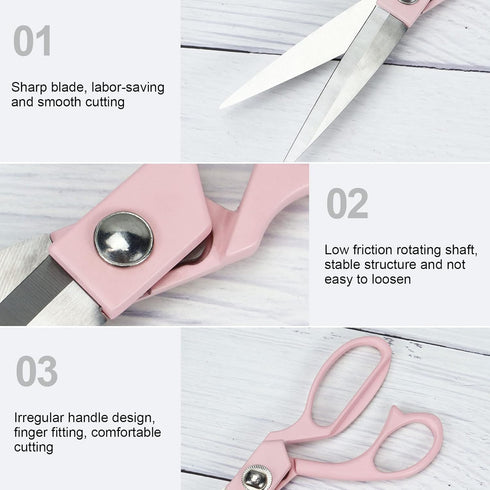 8" All Purpose Stainless Steel Scissors, Heavy Duty Ergonomic Comfort Grip Shears Sharp Pink Scissors for Office Home Household (Pink)...