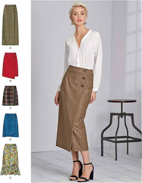 Simplicity Women's Front Wrap Skirt Sewing Patterns, Sizes 6-14...