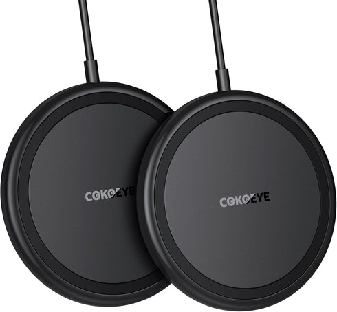 Wireless Charger, 15W Max Fast Wireless Charging Pad 2-Pack Compatible with iPhone 15/15 Pro/15 Plus/15 ProMax/14/14 Pro/14 Plus/13/12/Samsung S24...