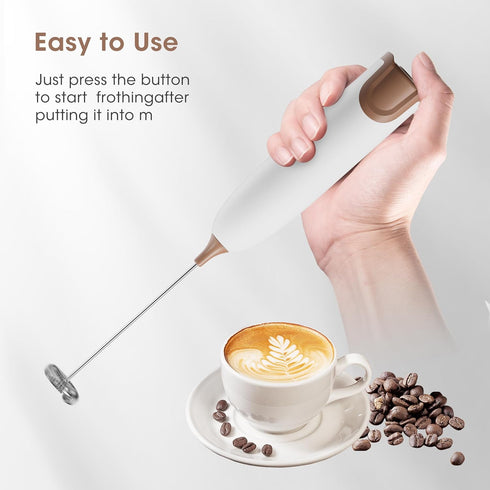 HeTian Handheld Electric Milk Frother, Battery Operated Froth Maker, Mini Blender & Electric Blender Coffee Milk Frother Perfect for Bulletproof C...
