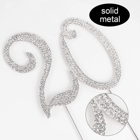 20 Years Birthday Cake Topper - New Best Crystal Rhinestone 20th Wedding Anniversary Or 20 Years Old Cake Topper Party Decoration Silver...