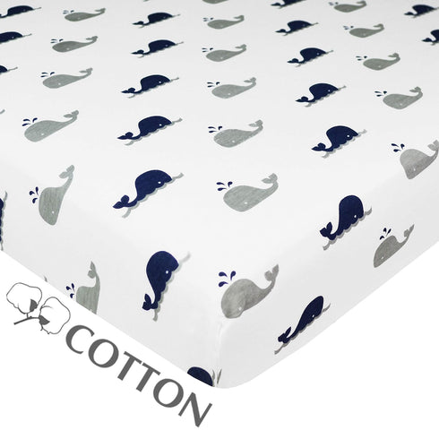 American Baby Company 100% Natural Cotton Fitted Pack and Play Sheet 39" x 27" - Soft & Breathable Pack N Play Sheet for Playpen, Playard & Mini C...