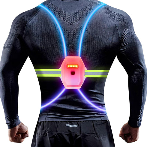 LED Reflective Vest With Front Light,Multi-Color High Visibility Reflective Running Vest, for Running or Cycling USB Charging Running Gear, Adjust...