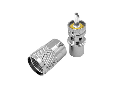 Amphenol PL259 Coax Connectors Male UHF Solder Plug 83-1SP-15RFX (2 Pack)...