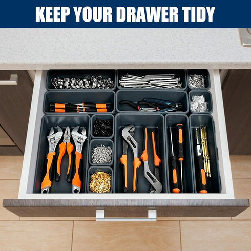 Tool Box Organizer Tray Divider, Toolbox Desk Drawer Organizer with 3 Sizes, Organization and Storage Toolbox for Garage Accessories...
