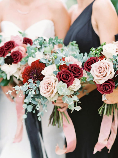 MACTING Artificial Rose Flowers 30PCS Real Touch Fake Flowers with Stem Red Foam Roses for DIY Wedding Bouquet Backdrop Table Centerpieces Arrange...